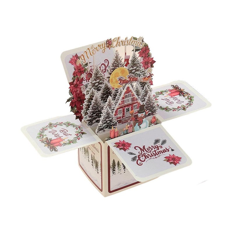 Cross-border best-selling Christmas handwritten 3D box (music and light optional) - factory direct sales